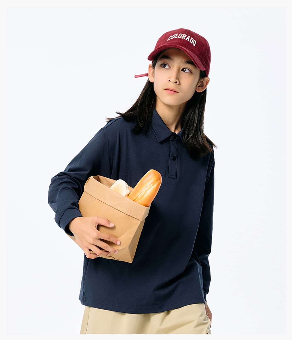 Kids’ Quick-Dry Lightweight Long Sleeve Polo – detail 11