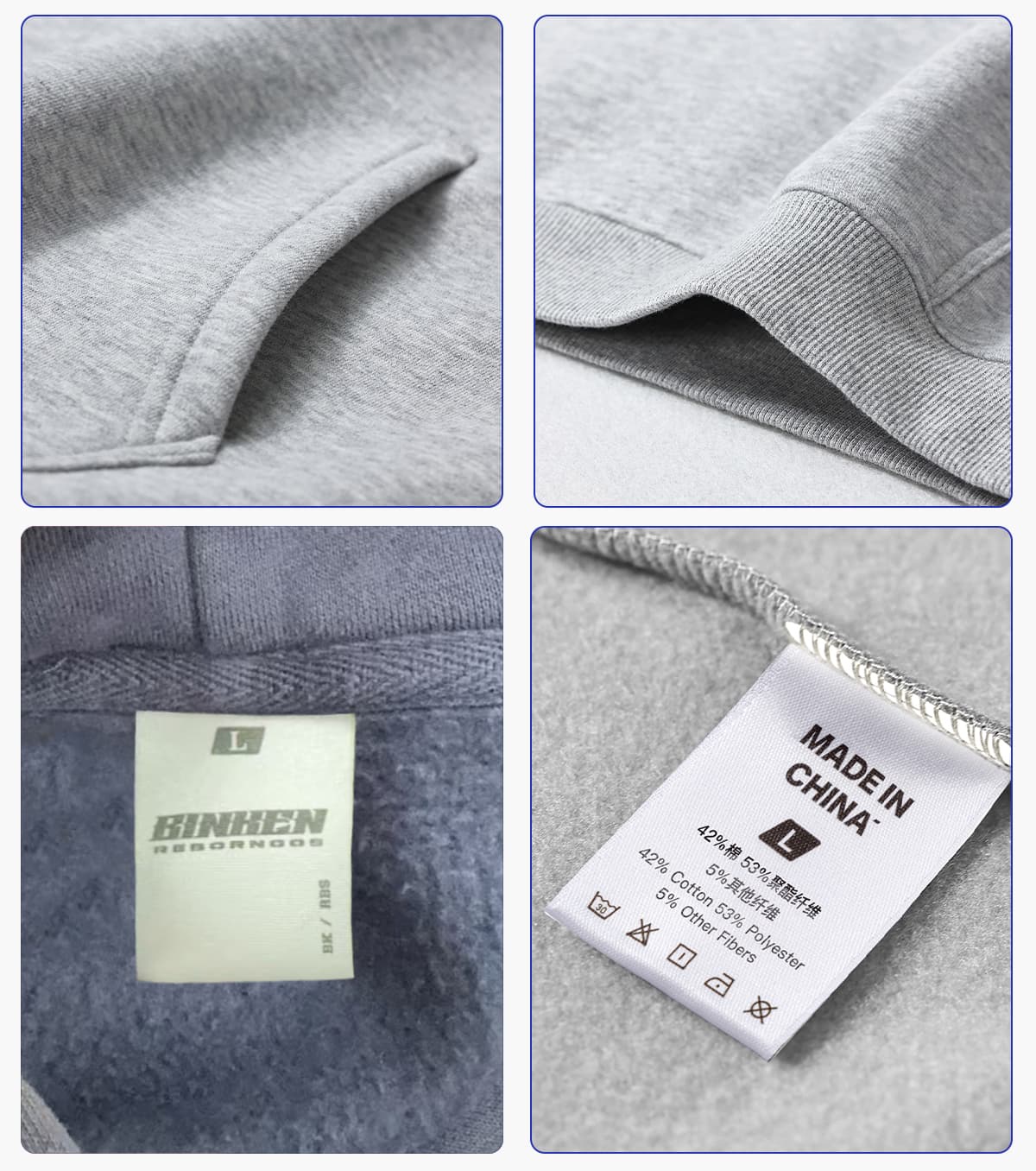 Oversized Heavy 350Gsm Fleece Basic Hoodie – detail 7