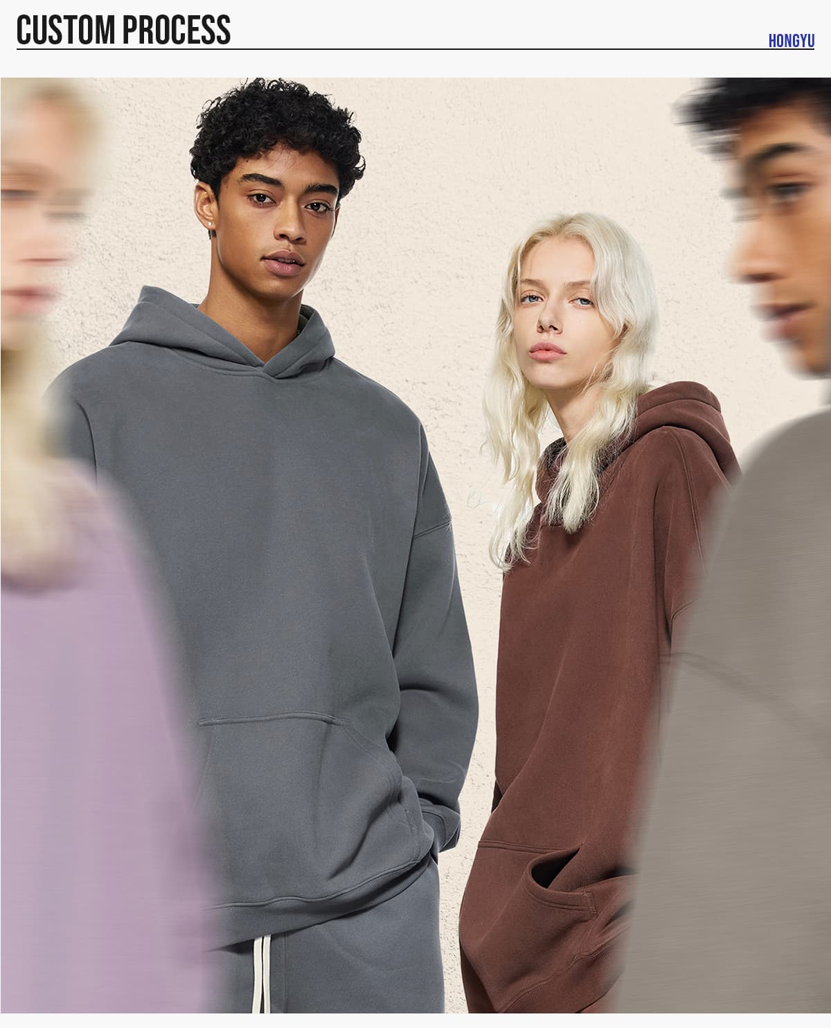 Oversized Heavy 350Gsm Fleece Basic Hoodie – detail 10