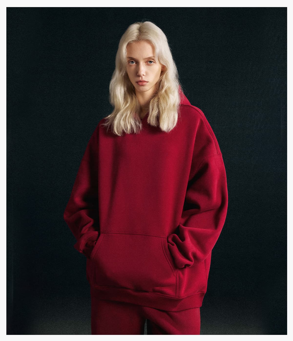 Oversized Heavy 350Gsm Fleece Basic Hoodie – detail 12