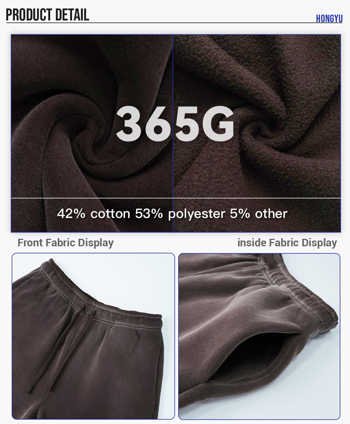 Fleece 365gsm Spary Wash Straight Leg Sweatpants – detail 5