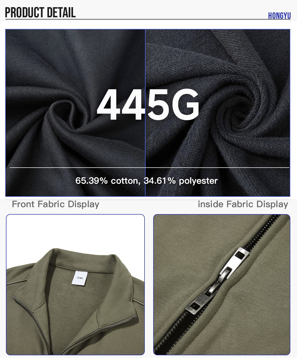 Heavy Terry 445Gsm Zip-up Oversized Jacket – detail 4