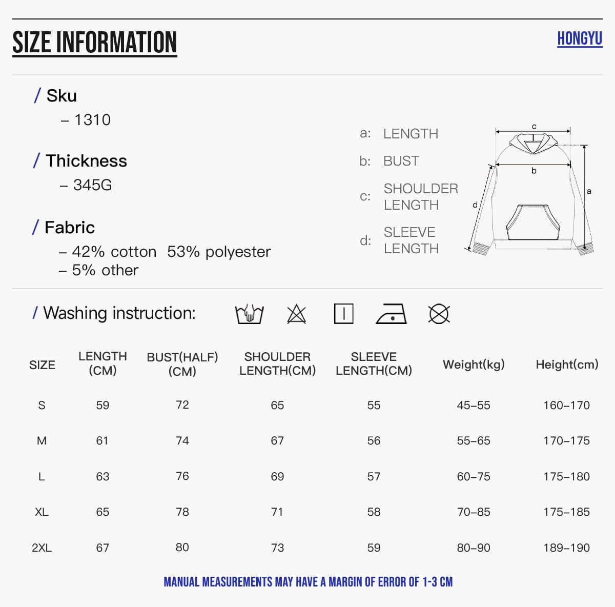Heavy 345Gsm Fleece Oversized Boxy fit Hoodie – detail 2