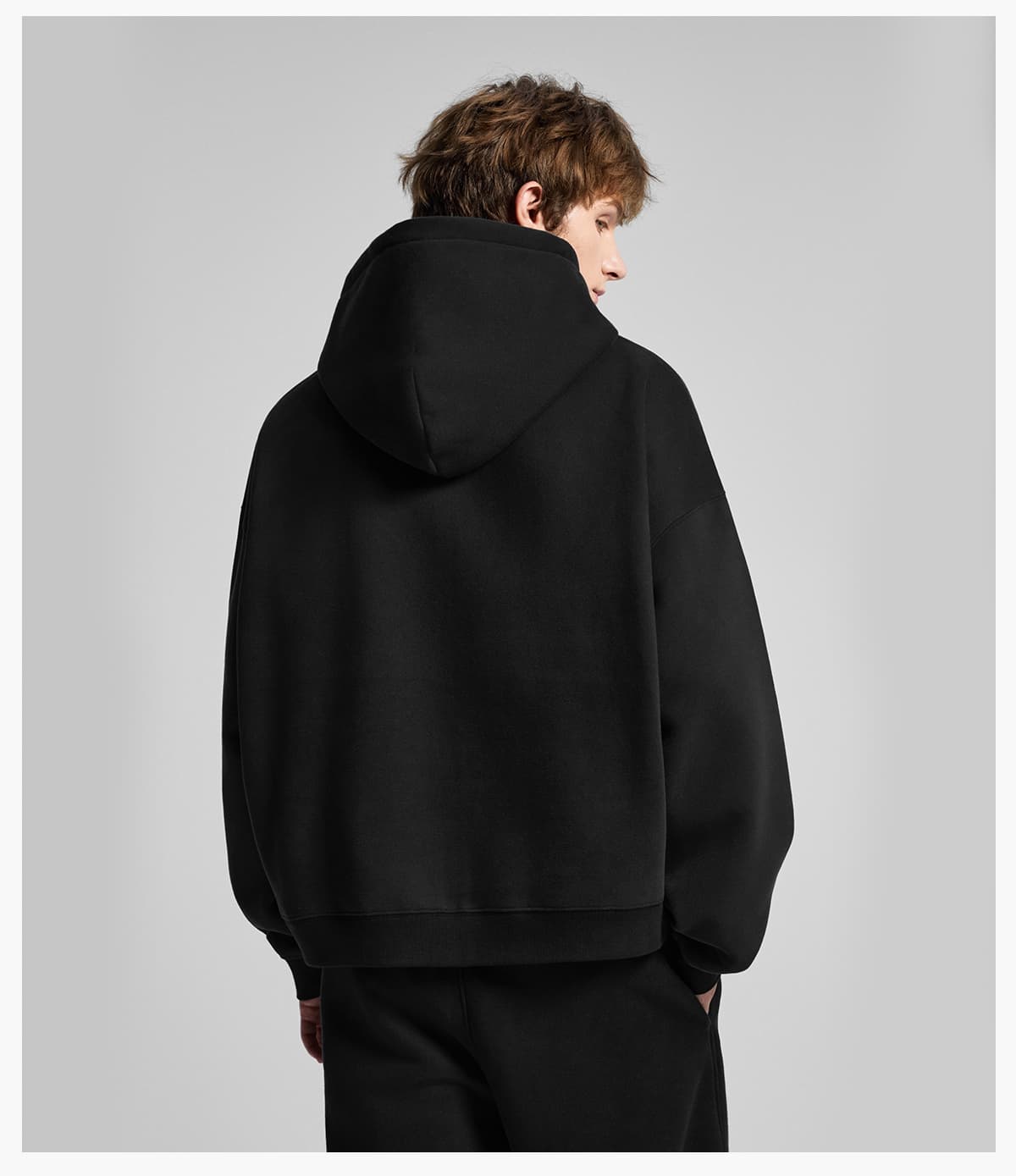 Fleece 345Gsm Oversized Zip-Up Boxy Fit Hoodie – detail 11