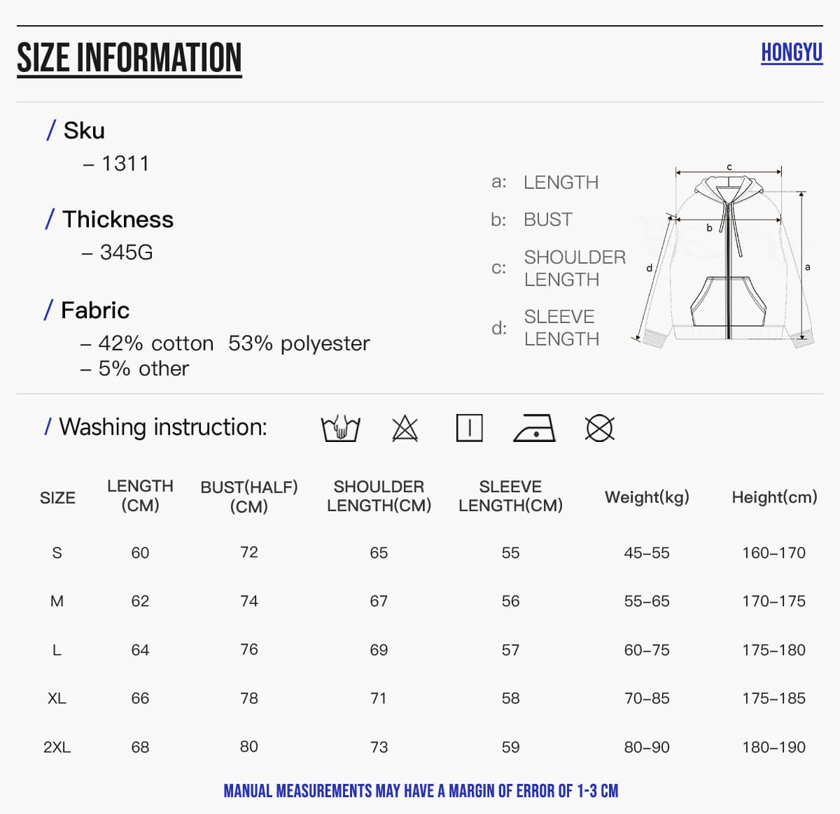 Fleece 345Gsm Oversized Zip-Up Boxy Fit Hoodie – detail 2