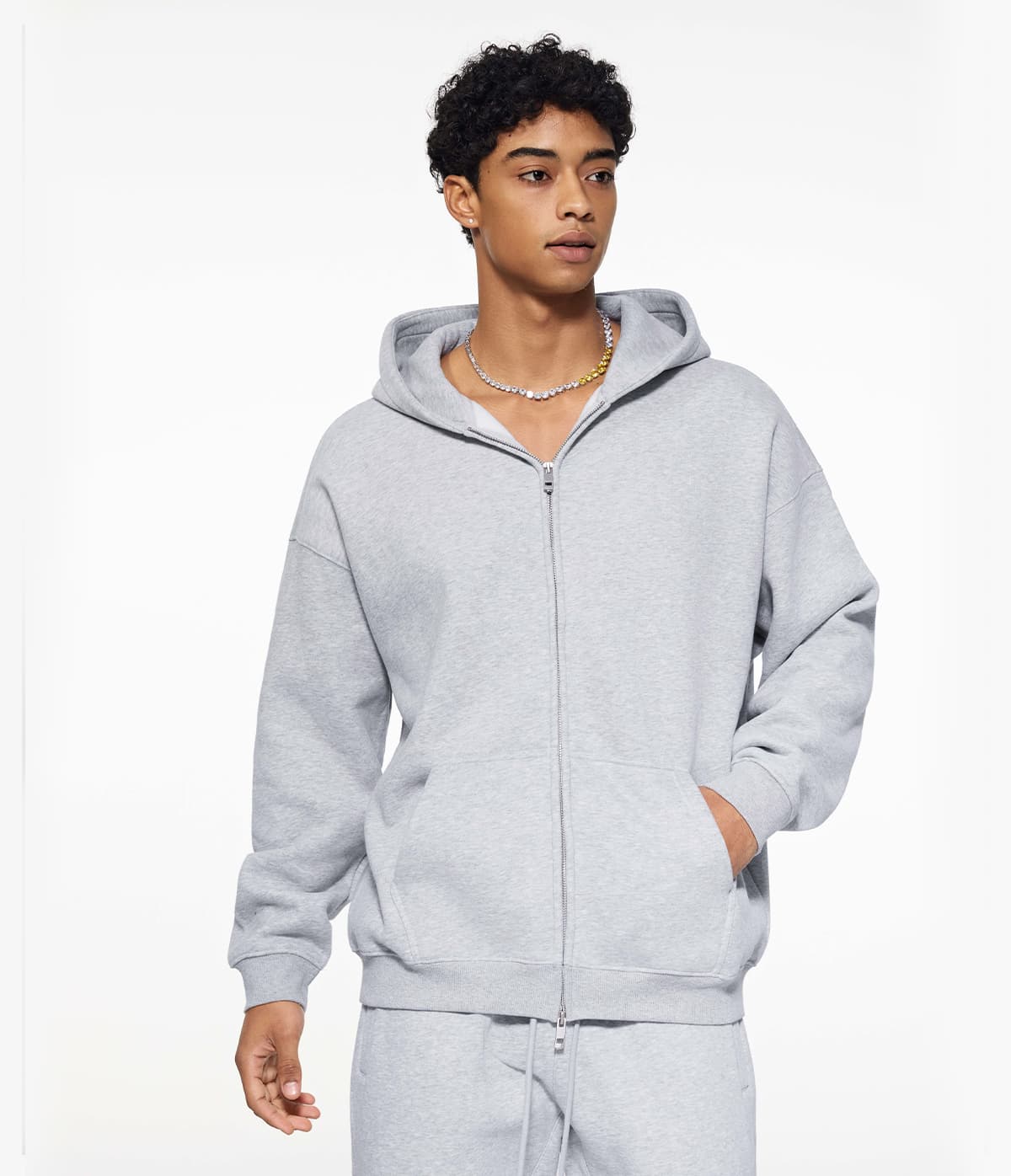 Oversized Heavy 350Gsm Fleece Zip Hoodie – detail 11