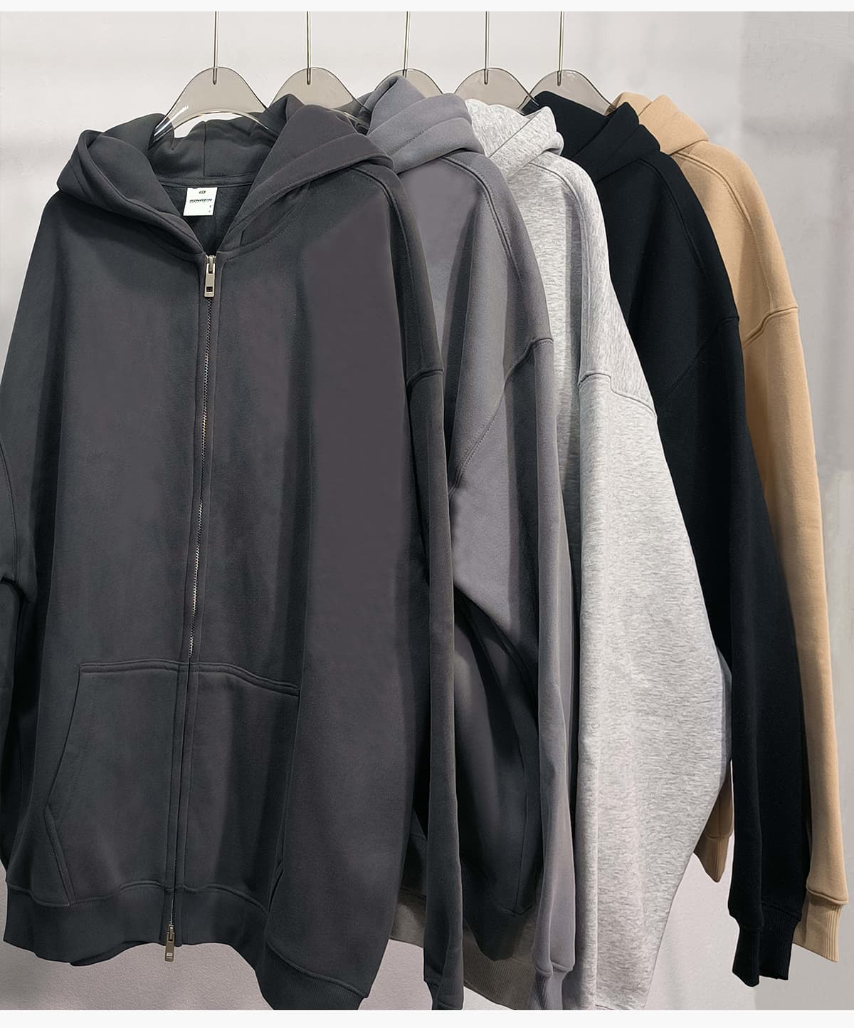 Oversized Heavy 350Gsm Fleece Zip Hoodie – detail 13