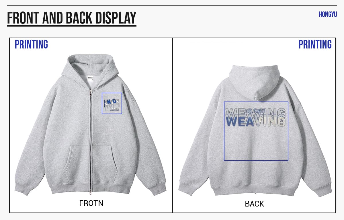 Oversized Heavy 350Gsm Fleece Zip Hoodie – detail 7