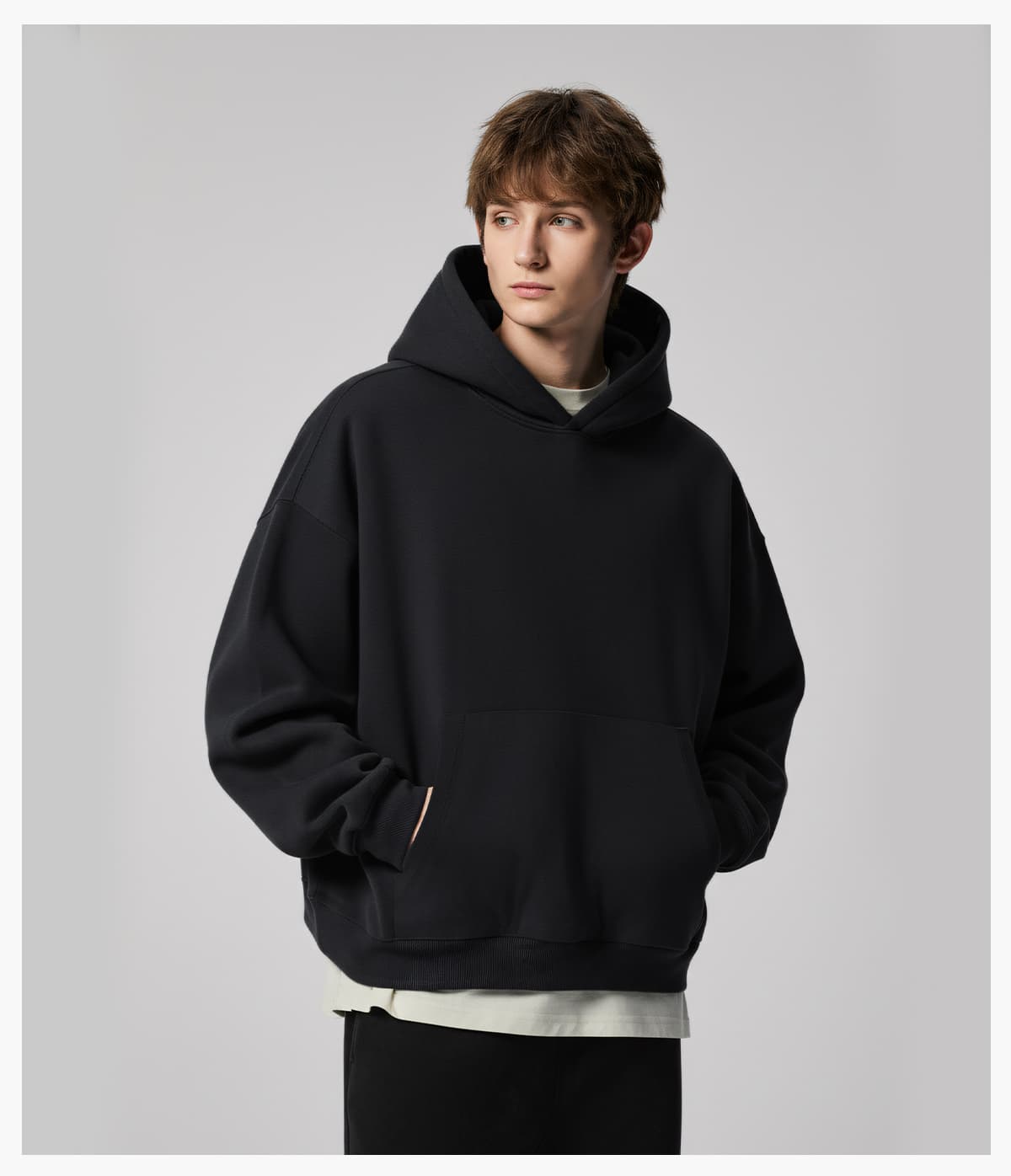 Heavy 500Gsm Polar Fleece Boxy Fit Hoodie – detail 9