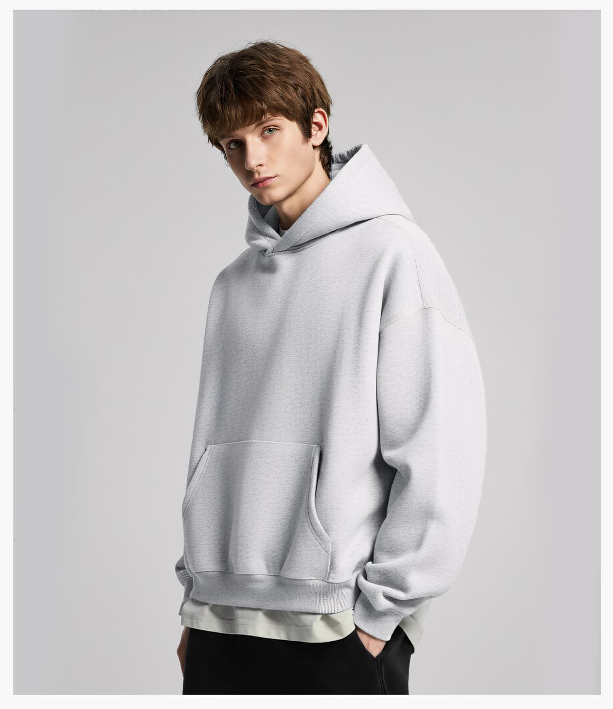 Heavy 500Gsm Polar Fleece Boxy Fit Hoodie – detail 10
