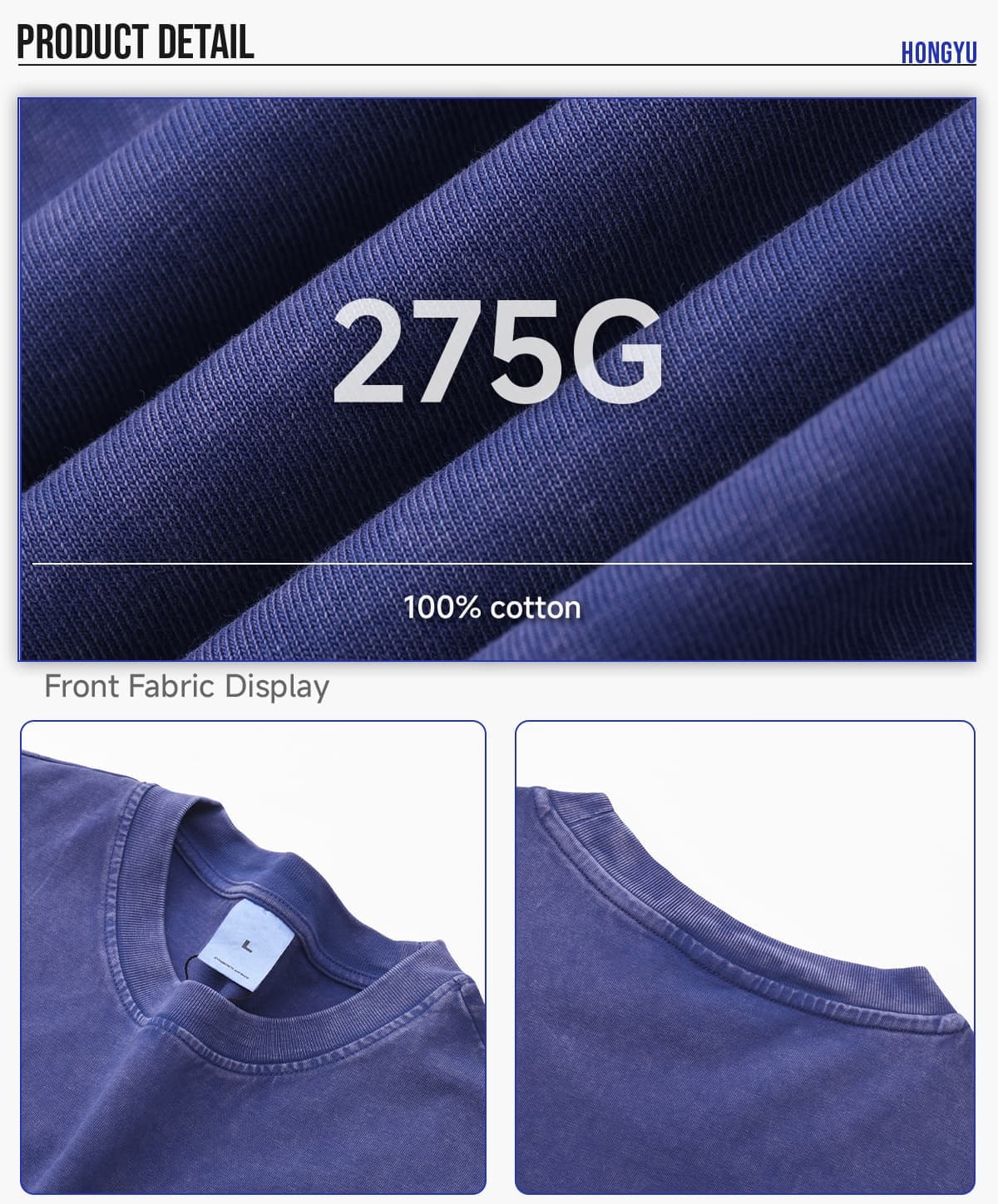 Cotton 275Gsm Oversized Acid Wash Long sleeve T-Shirt – detail 4