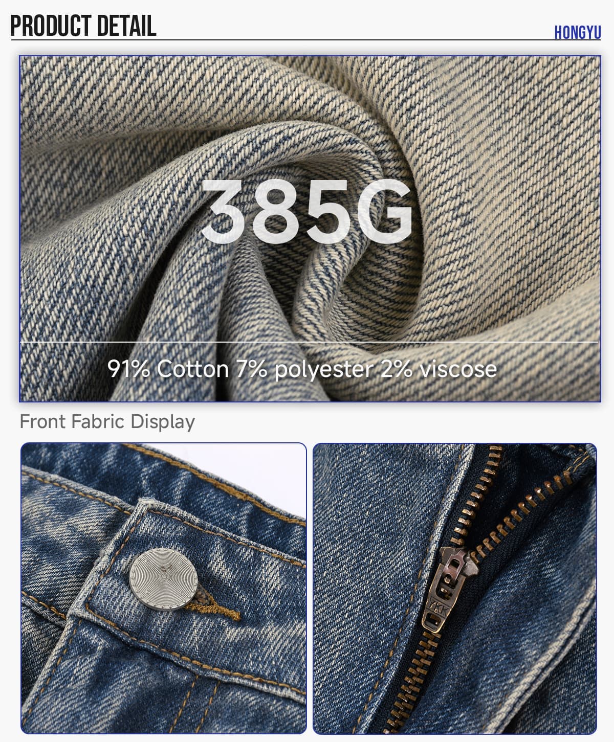 Heavy385g Distressed Wide-Leg Denim Shorts – detail 4