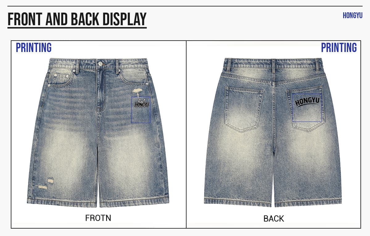 Heavy385g Distressed Wide-Leg Denim Shorts – detail 6