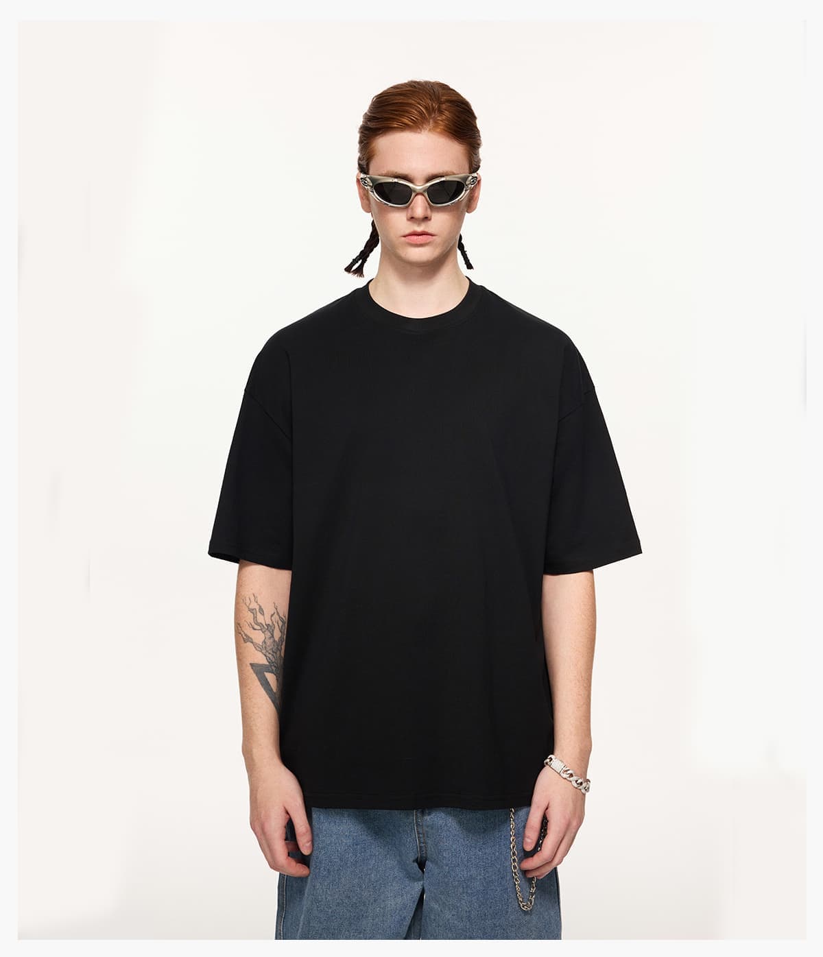Lightweight 190GSM 20s 100% Cotton Oversized T-shirt – detail 9