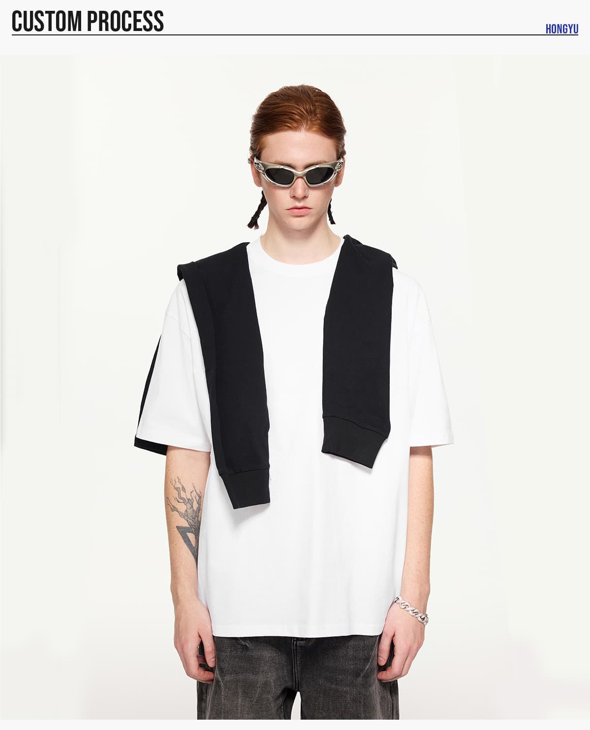 Lightweight 190GSM 20s 100% Cotton Oversized T-shirt – detail 7