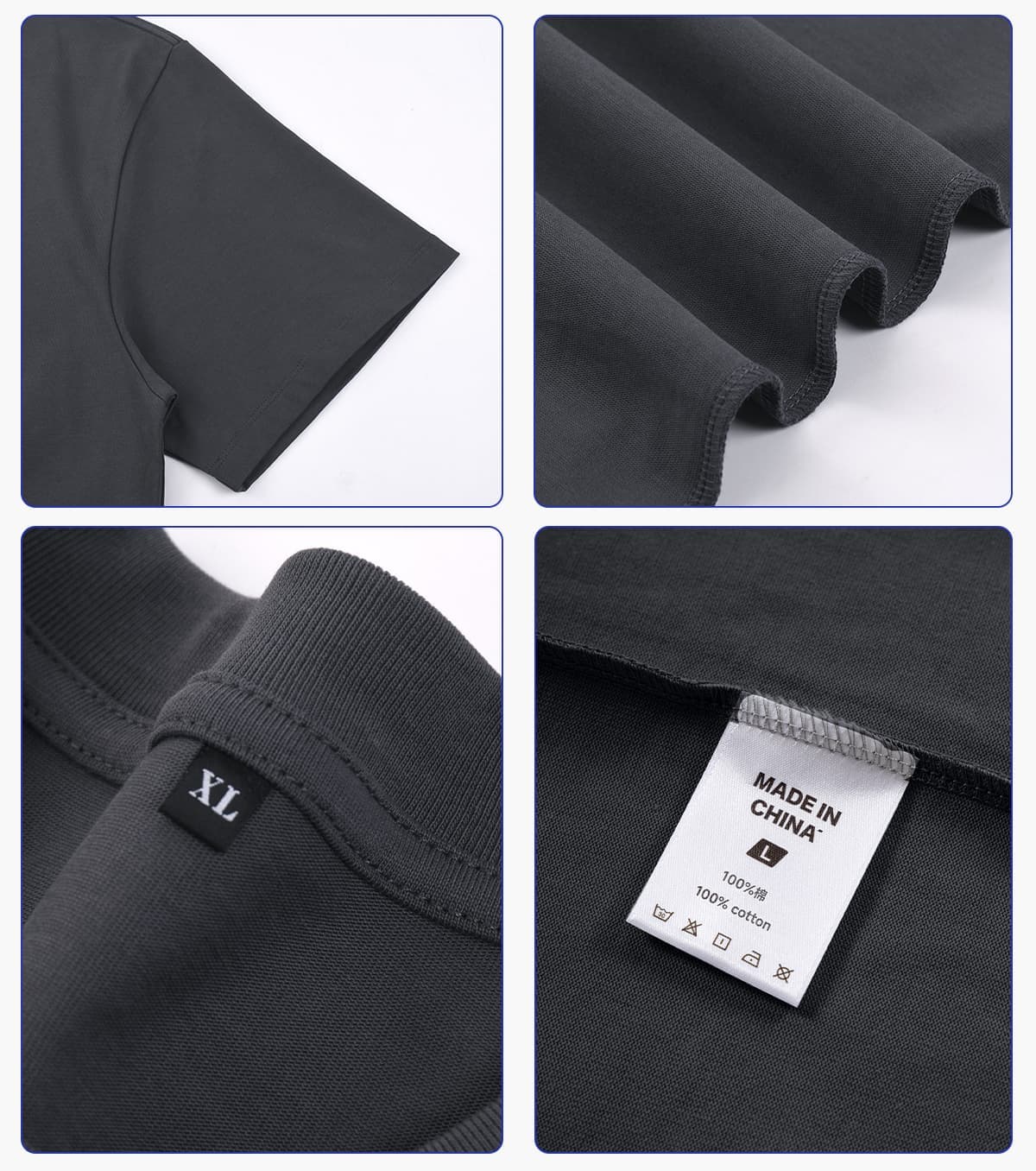 Heavy 305Gsm 7A Antibacterial Cotton Oversized T-Shirt – detail 5
