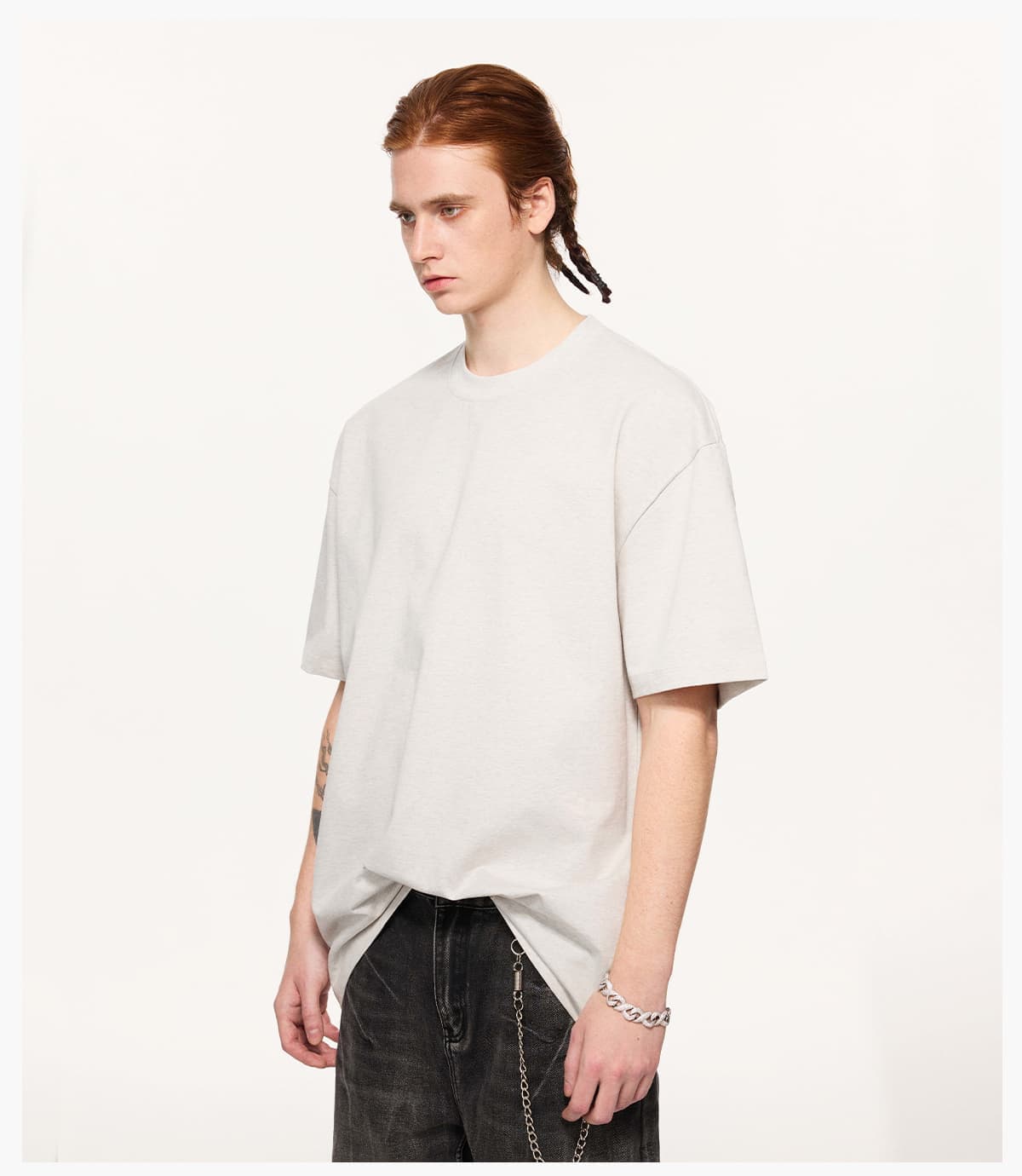 Heavy 305Gsm 7A Antibacterial Cotton Oversized T-Shirt – detail 8