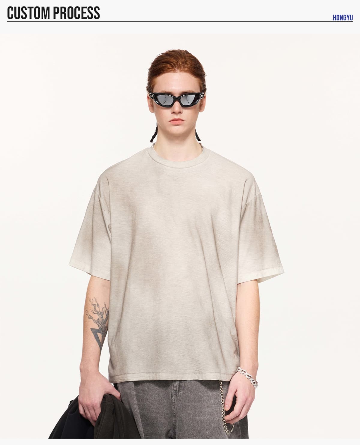 Hand-Dyed Linen Cotton Cooling Oversized T-shirt – detail 8