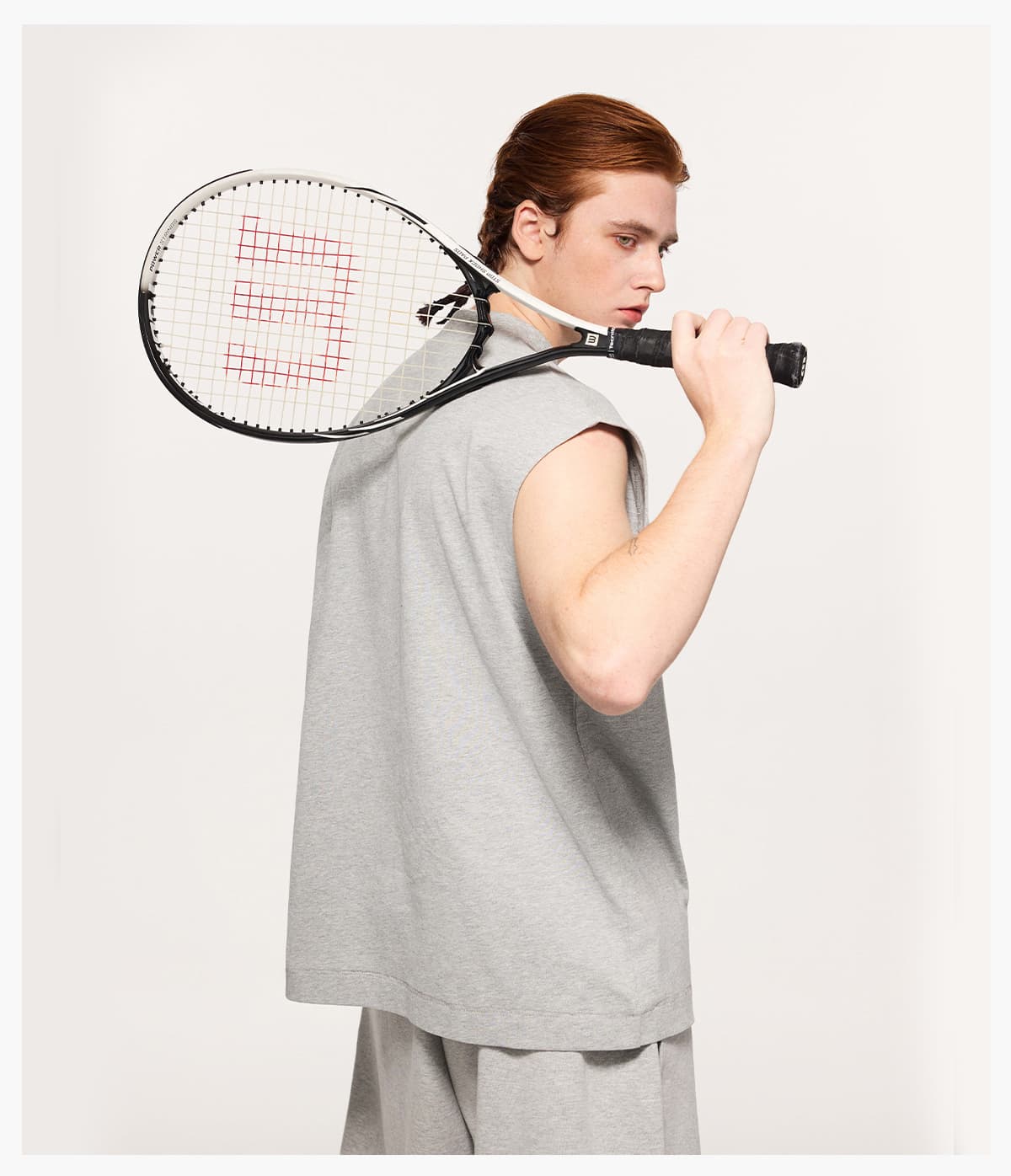 Quick-Dry Cotton 230gsm Mock Neck oversized Tank – detail 10
