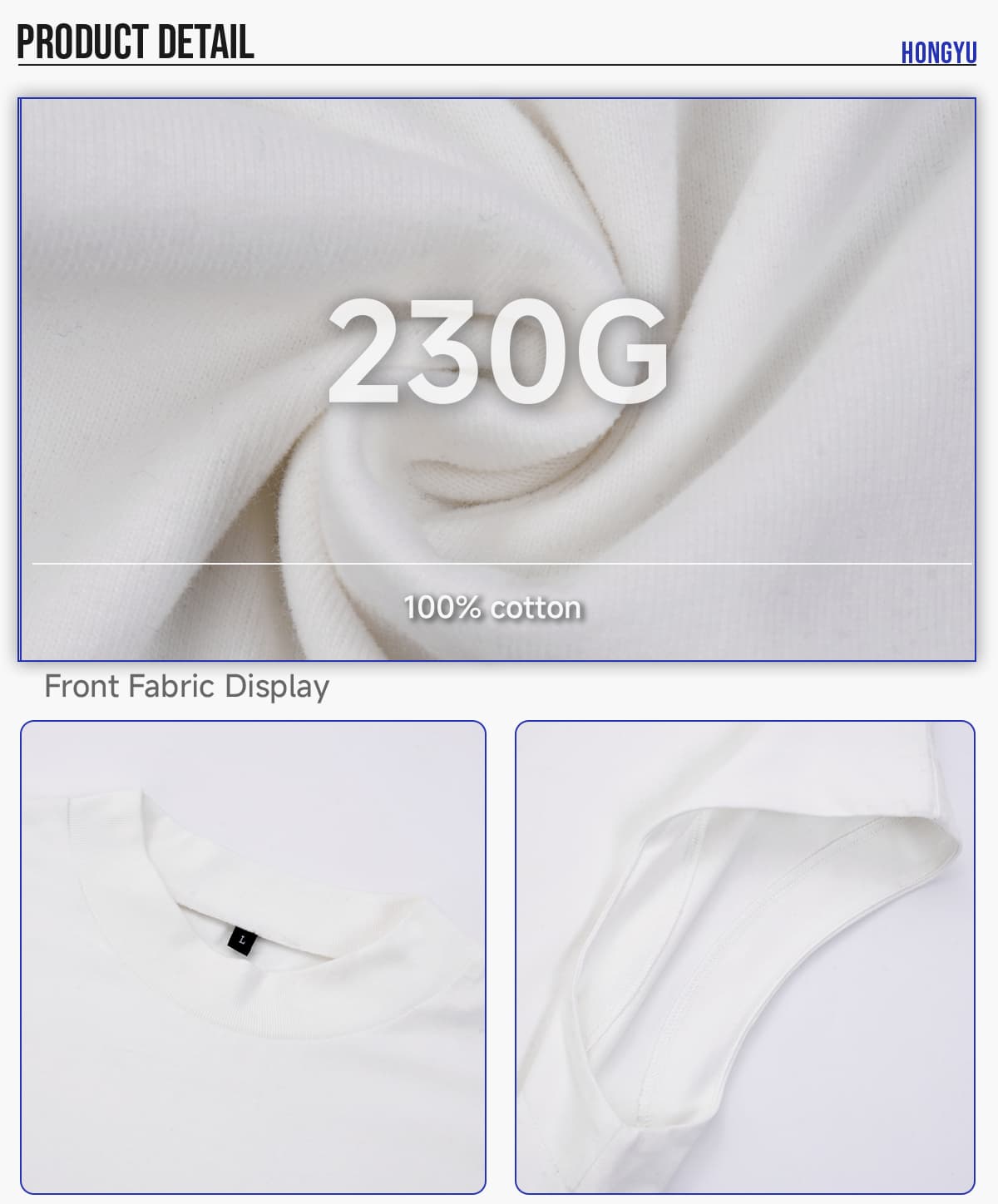 Quick-Dry Cotton 230gsm Mock Neck oversized Tank – detail 5