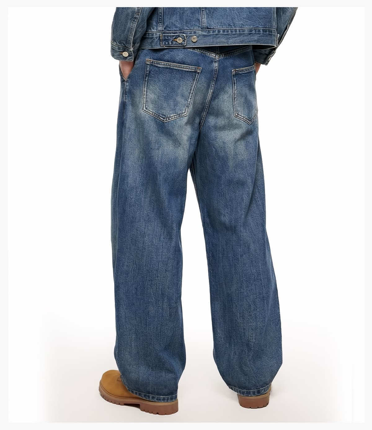 Heavy 543g Washed Distorted Wide-Leg Jeans – detail 10