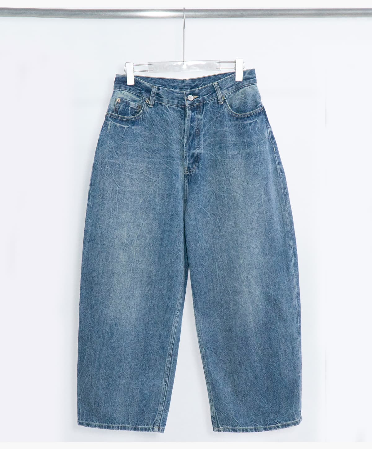 Heavy 543g Washed Distorted Wide-Leg Jeans – detail 11