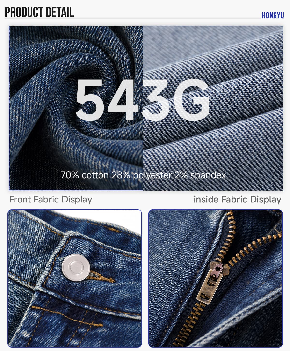 Heavy 543g Washed Distorted Wide-Leg Jeans – detail 4