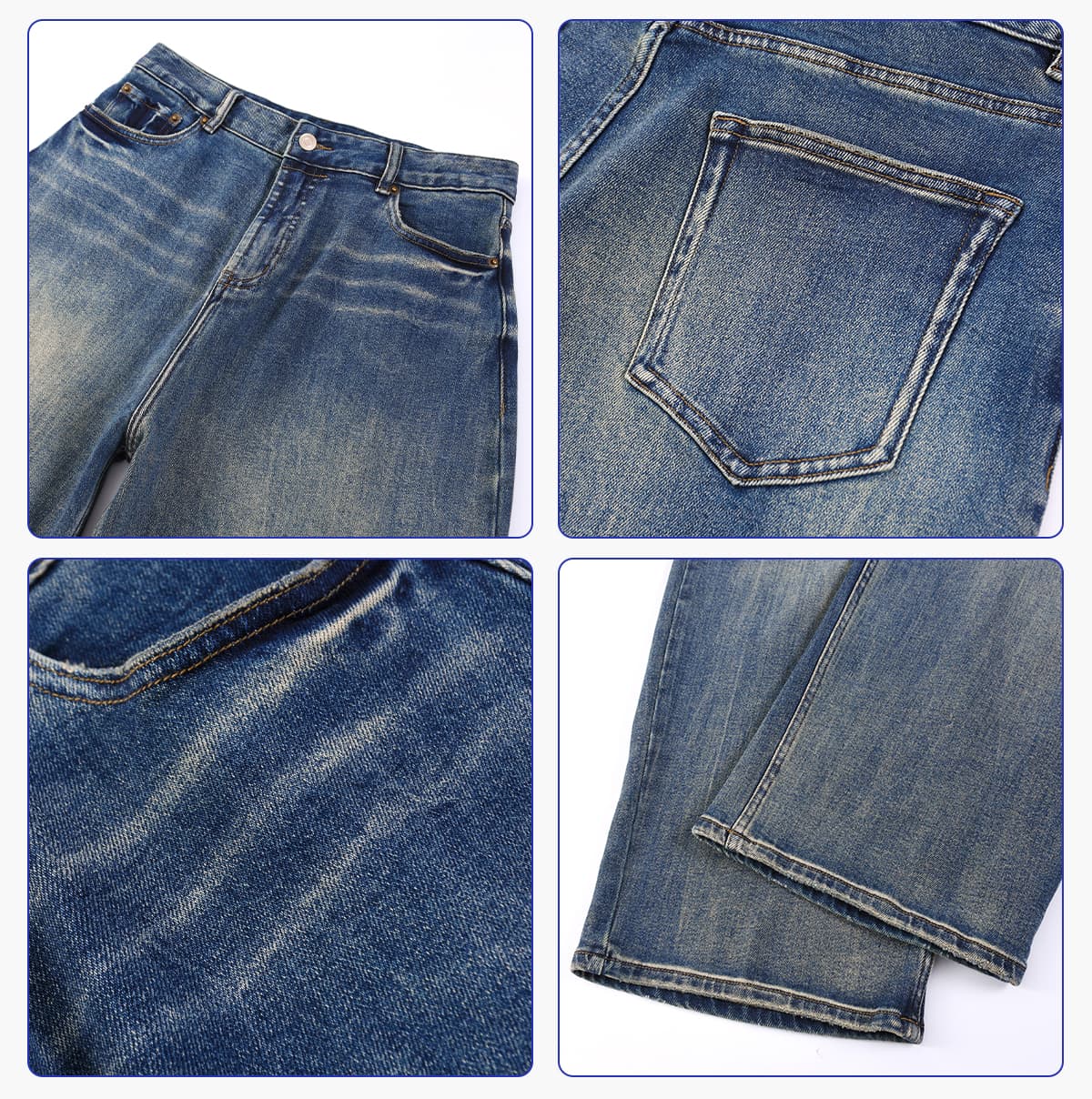 Heavy 543g Washed Distorted Wide-Leg Jeans – detail 5