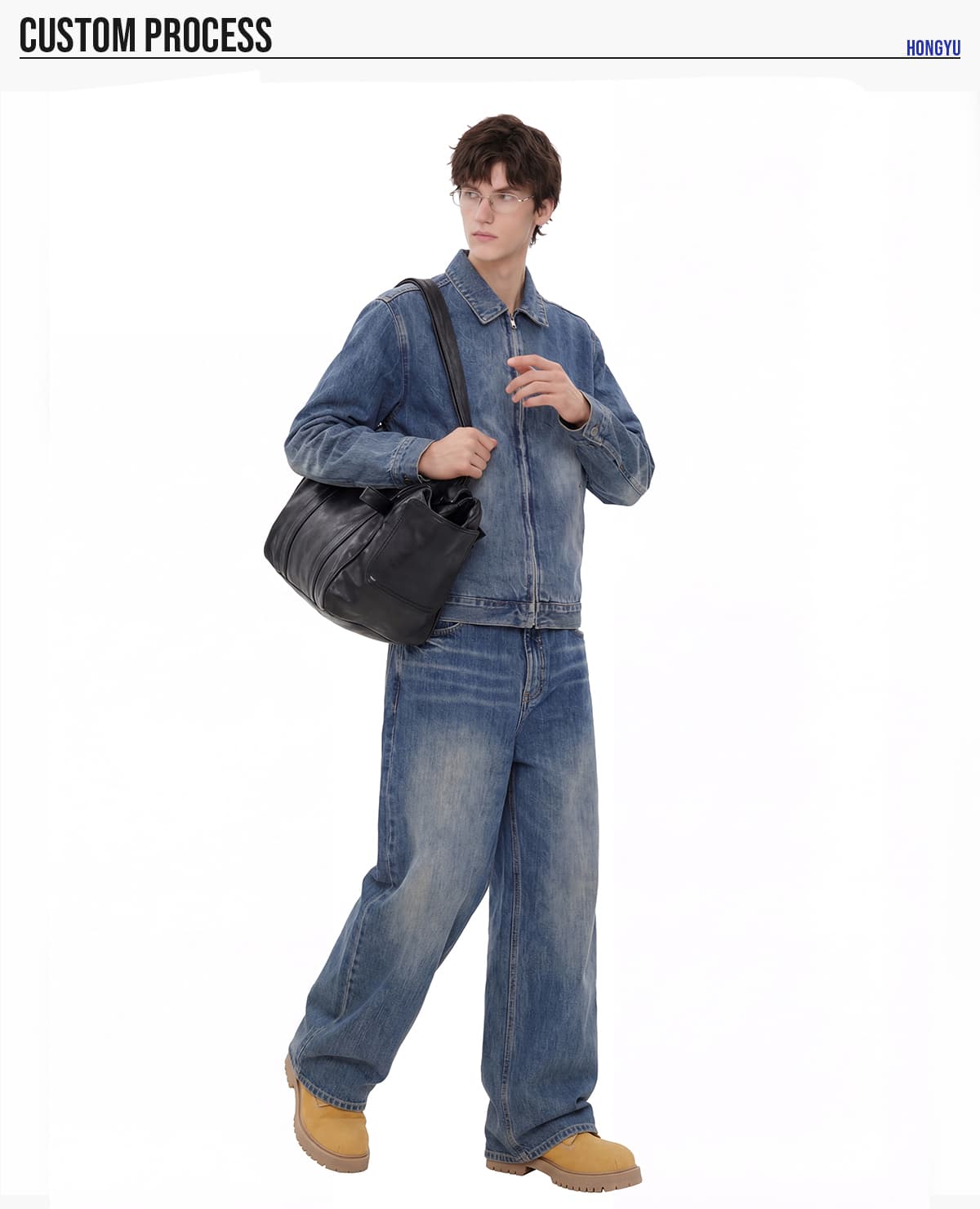 Heavy 543g Washed Distorted Wide-Leg Jeans – detail 7