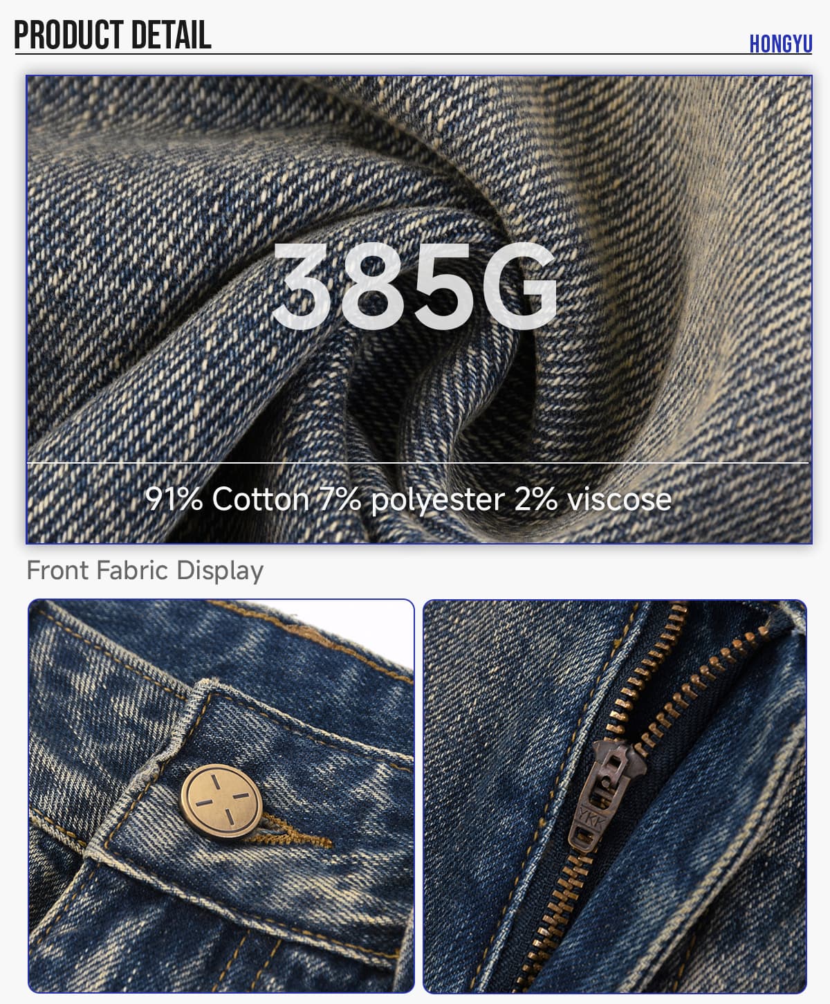 Heavy385g Distressed Wide-Leg Cropped Jeans – detail 4