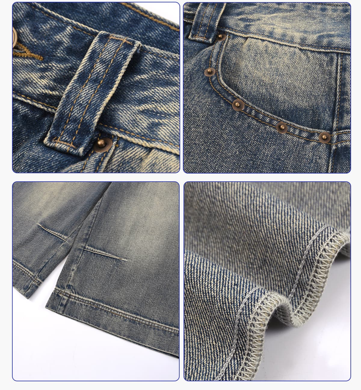 Heavy385g Distressed Wide-Leg Cropped Jeans – detail 5