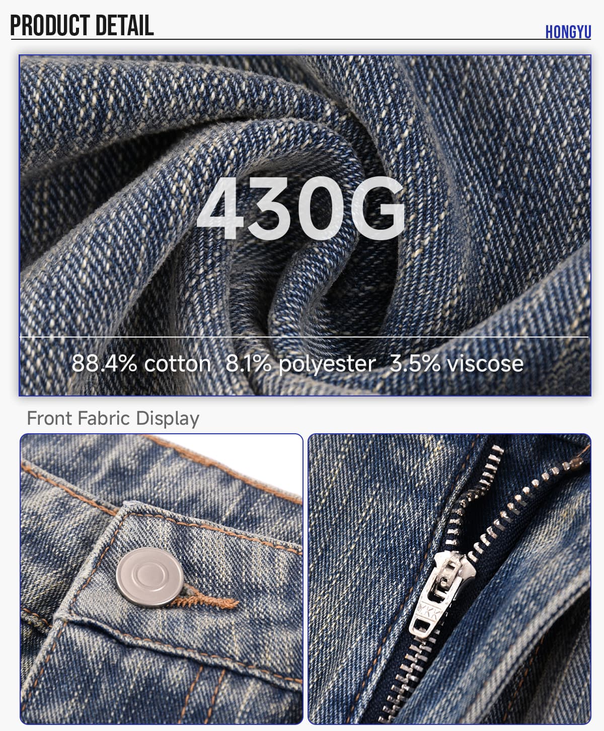 Heavy 430g Distressed Straight-Leg Jeans – detail 4