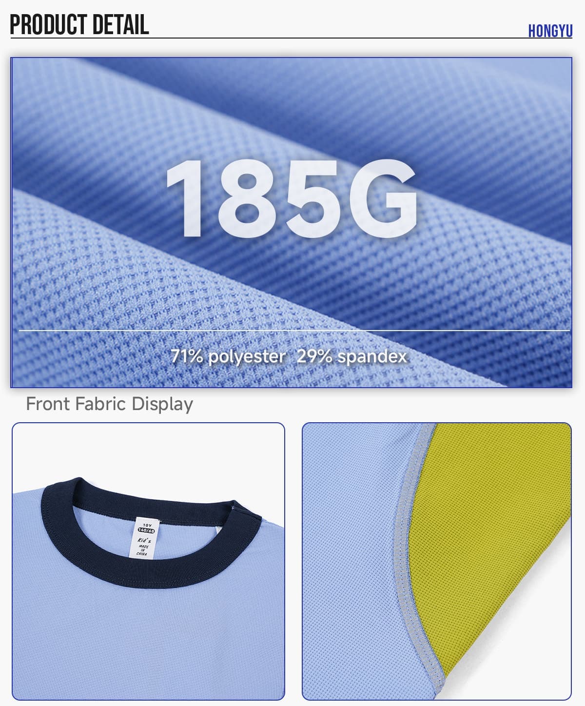 Kids‘ Cooling Quick-Dry 185G Sports T-Shirt – detail 5