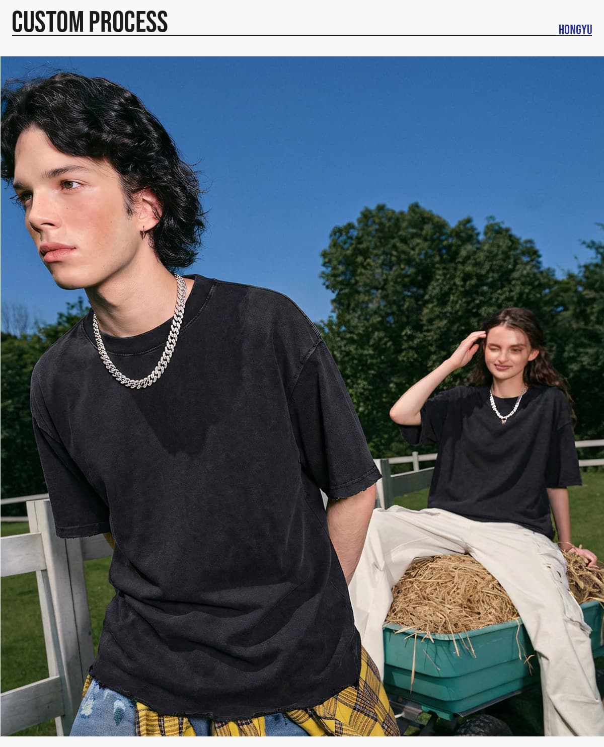 Boxy 270g Washed Distressed Hem Cotton T-Shirt – detail 8