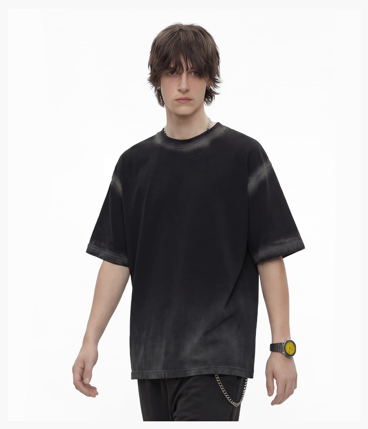 Spray Fade Washed 100% Cotton Oversized T-Shirt – detail 10