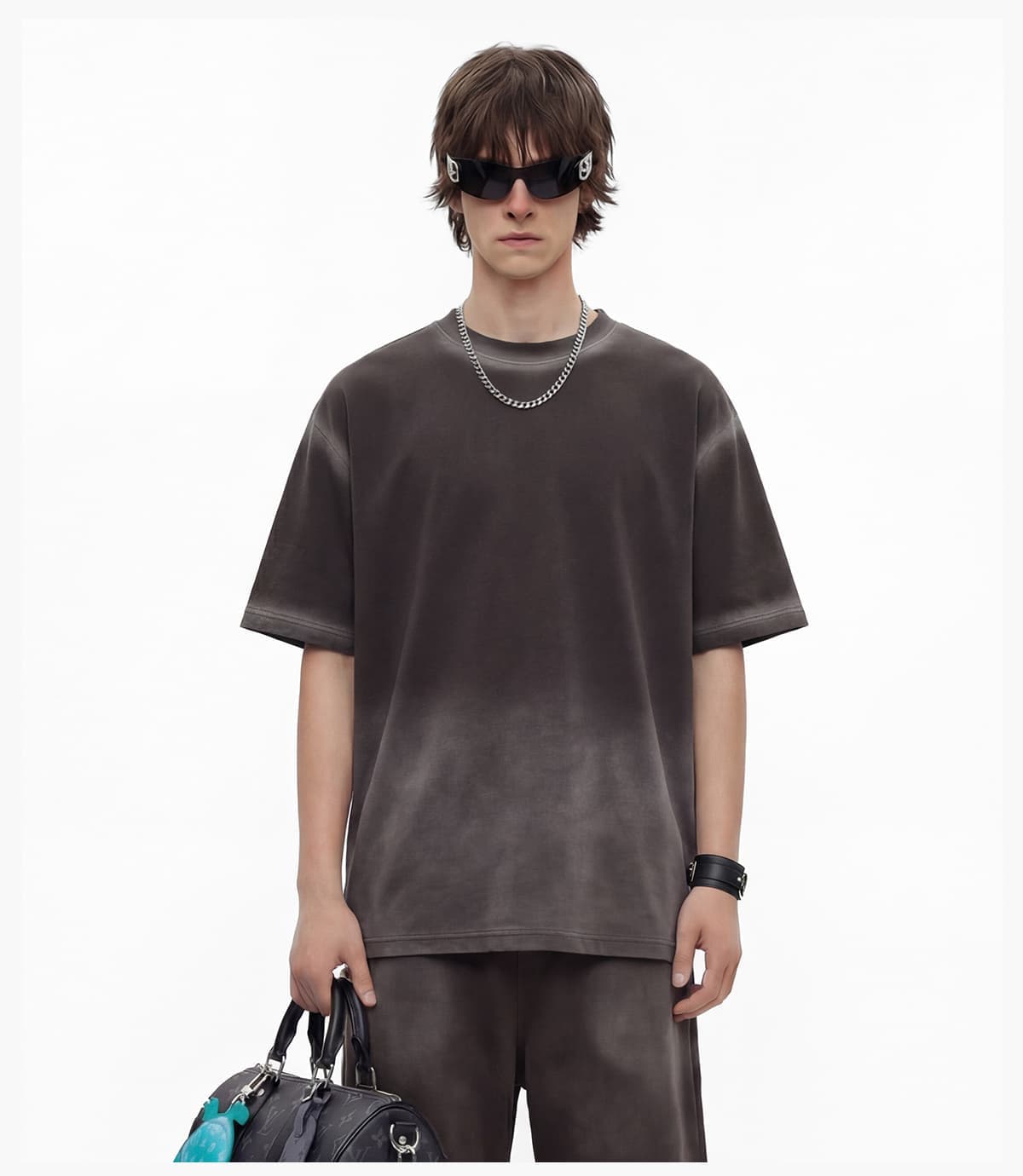 Spray Fade Washed 100% Cotton Oversized T-Shirt – detail 9