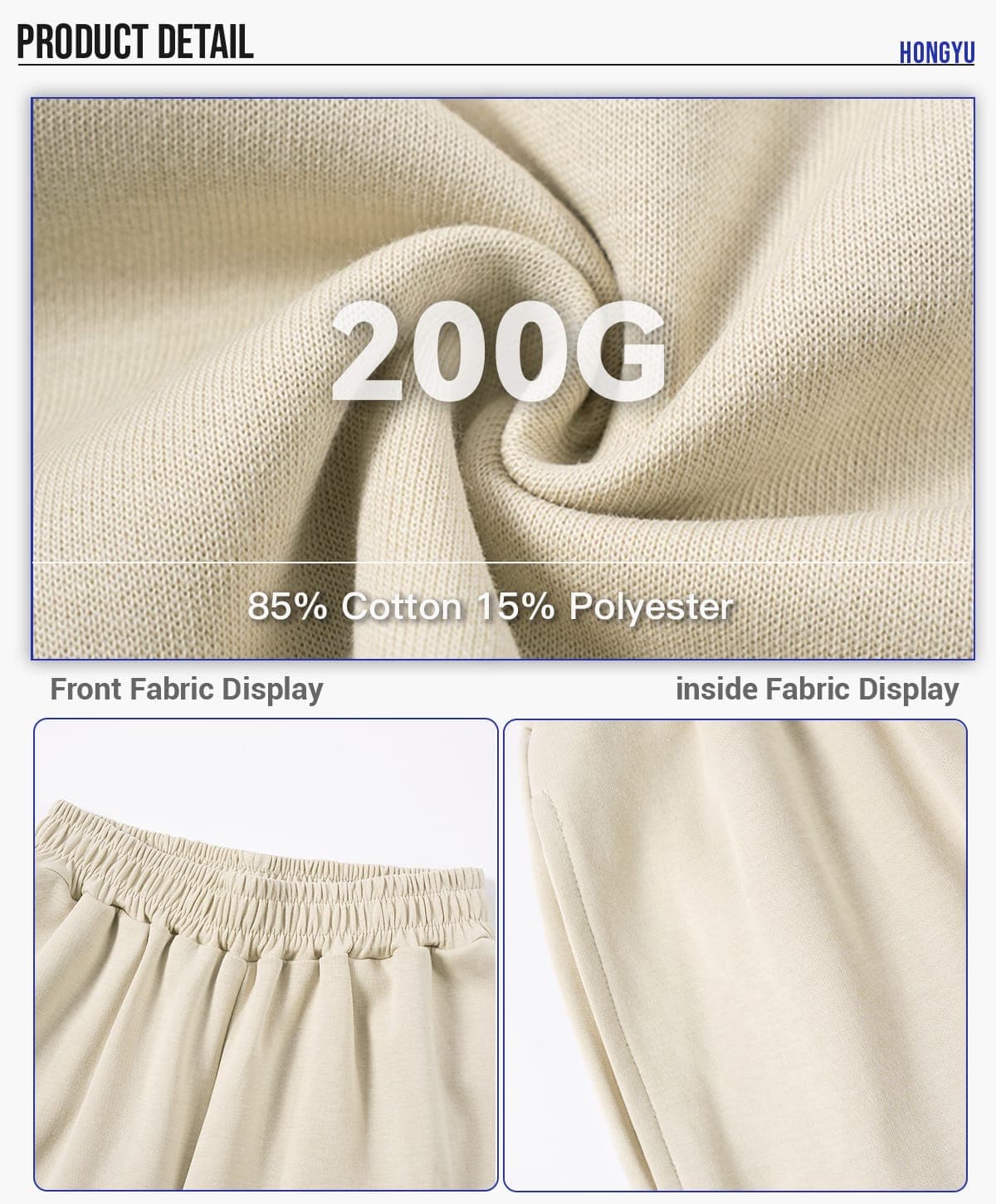 Kids‘ 200GSM French Terry Outdoor Shorts – detail 4