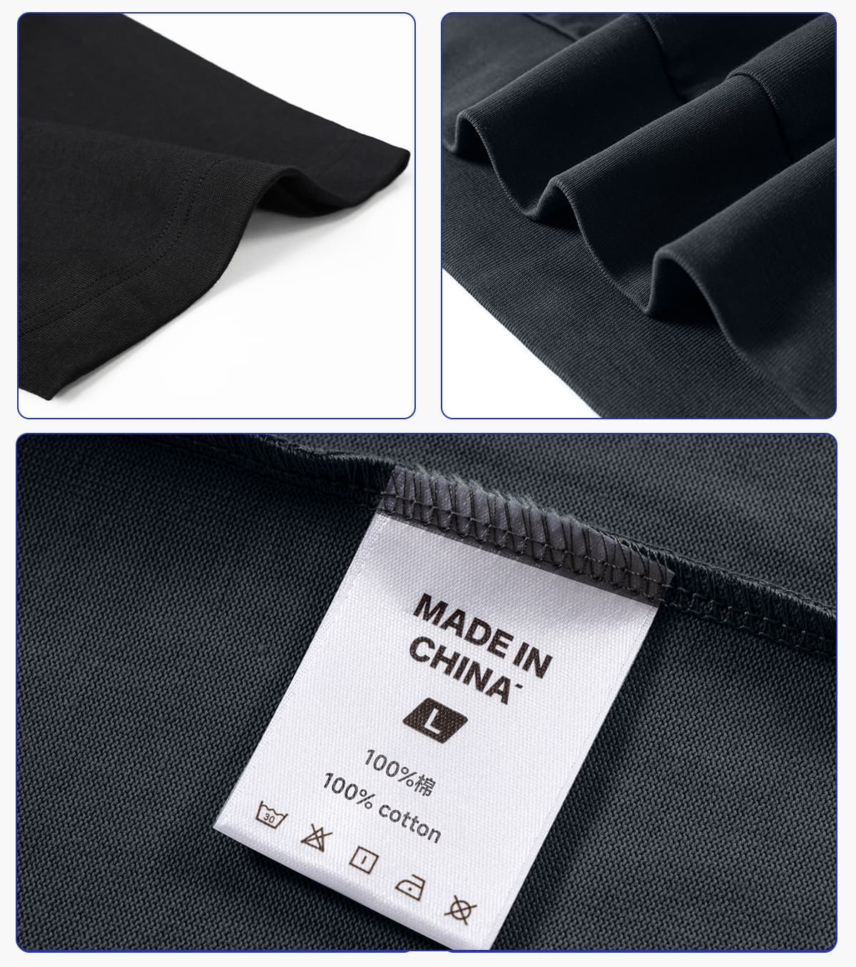 Men‘s Mock Neck Boxy Fit 305g Cotton T-Shirt – detail 6