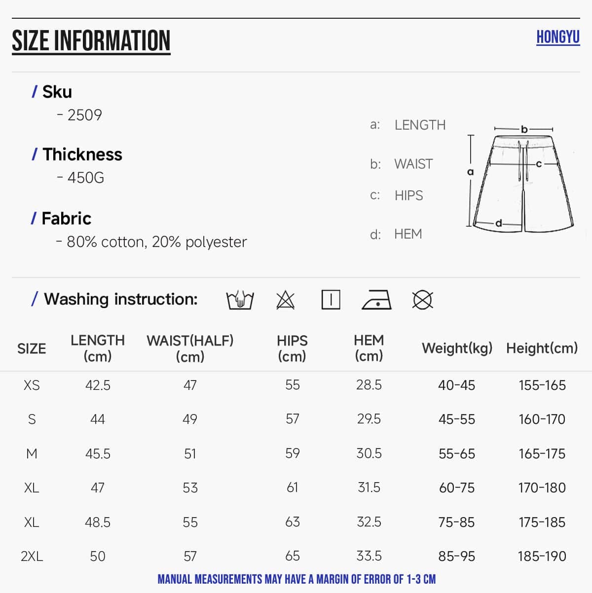 Heavy 450 GSM Terry Breathable Casual Shorts – detail 2