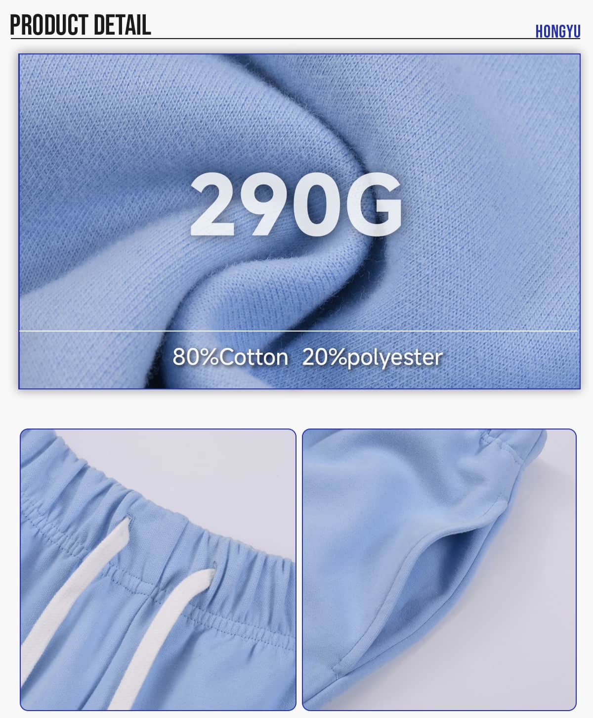 Lightweight Fleece 290 GSM Soft Shorts – detail 4