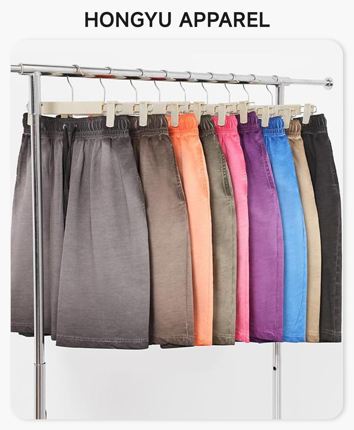 Heavy 320g 100% Cotton Terry Gradient Washed Shorts – detail 1