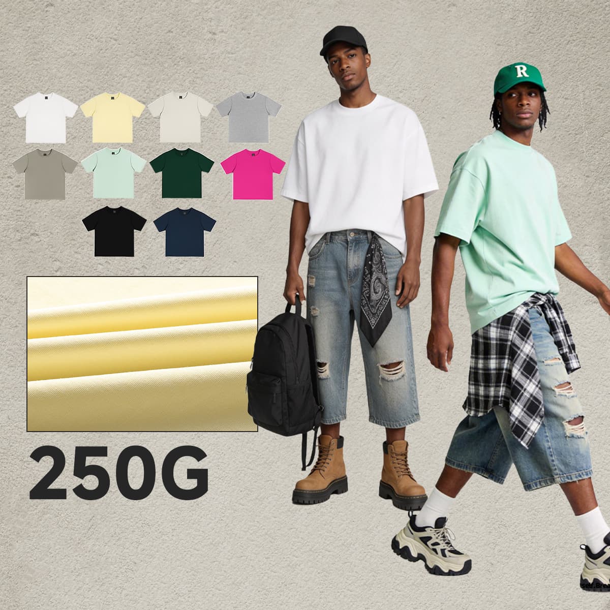 Cotton 250gsm Oversized Boxy Fit T-Shirt