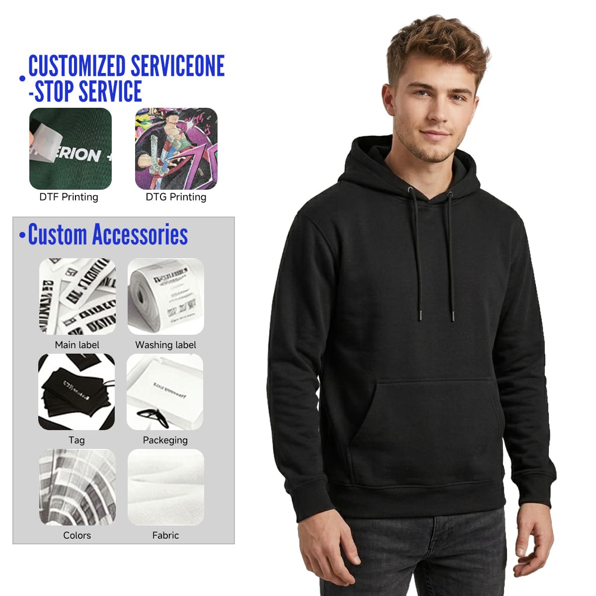 Oversized 100%Cotton Terry Hoodie With Pocket