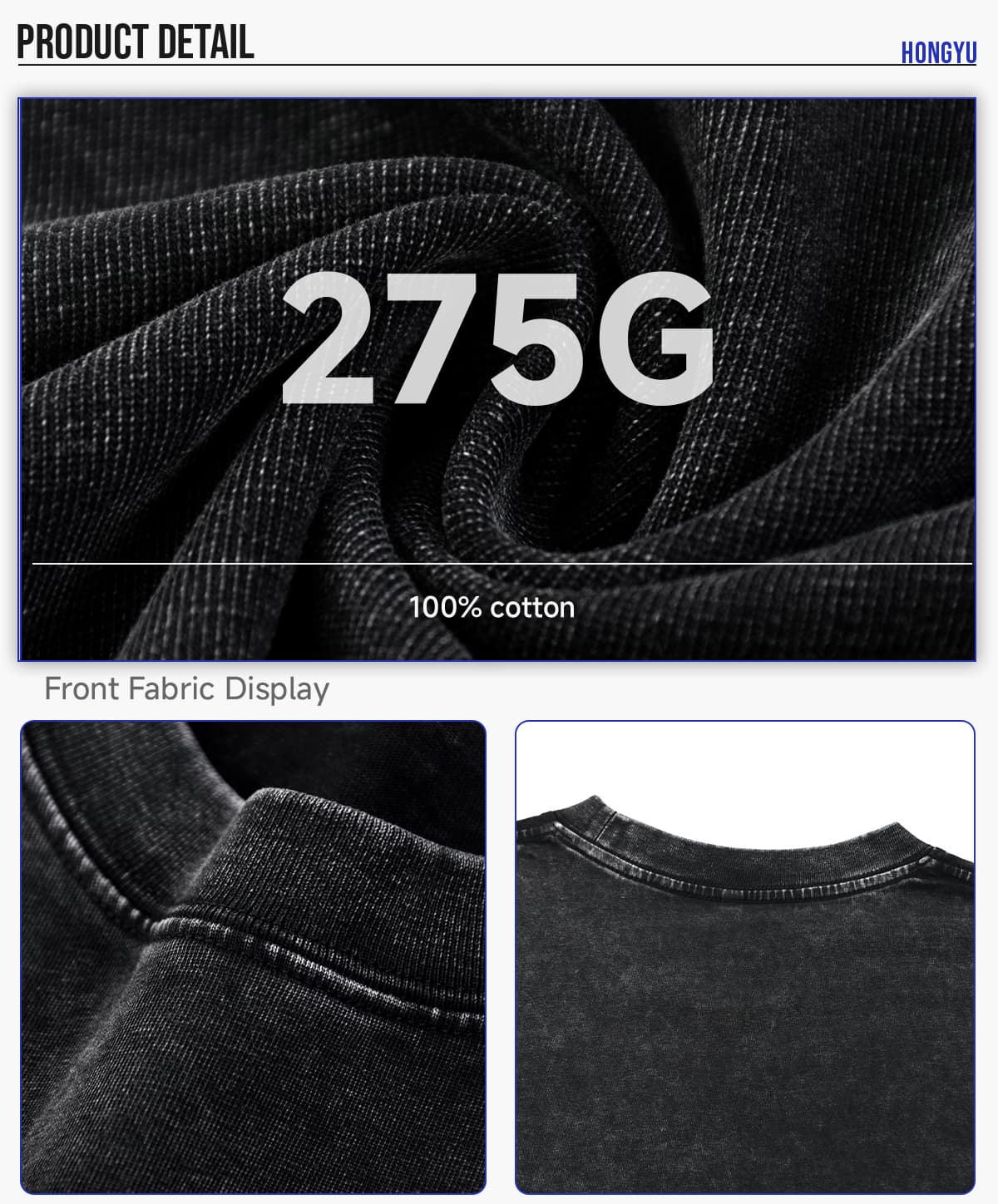 Oversized Cotton 275G Wash Boxy Fit T-Shirt – detail 5