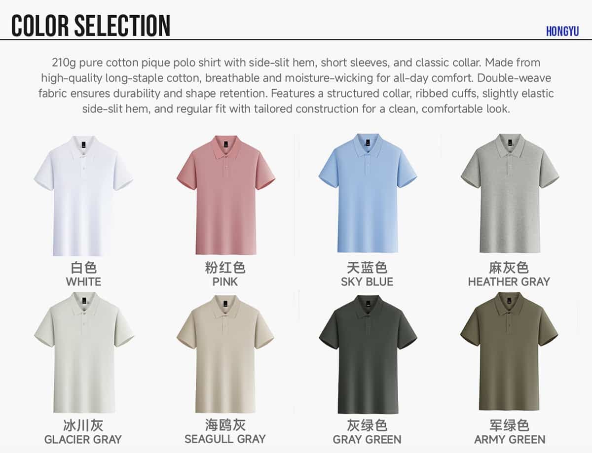 Lightweight Pique 170 GSM Polo Shirt – detail 3