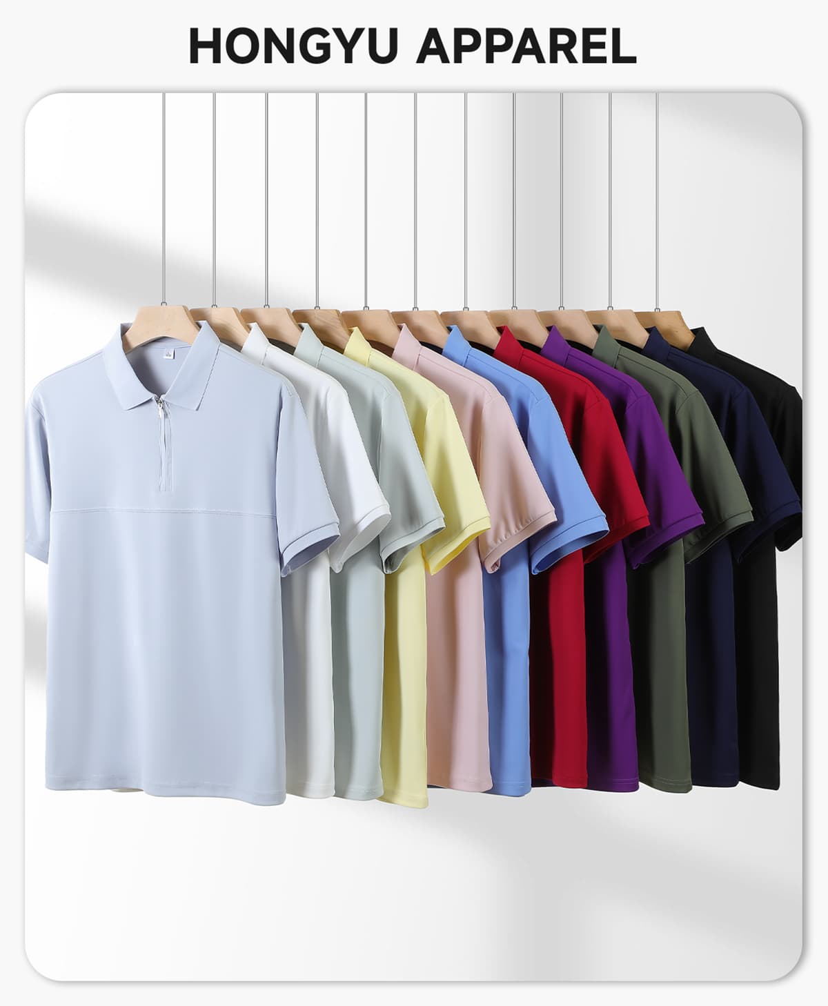 Polyester 190GSM Quick-Dry Half-Zip Cooling Golf Tee – detail 1