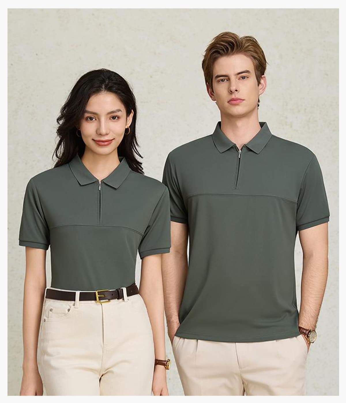 Polyester 190GSM Quick-Dry Half-Zip Cooling Golf Tee – detail 9
