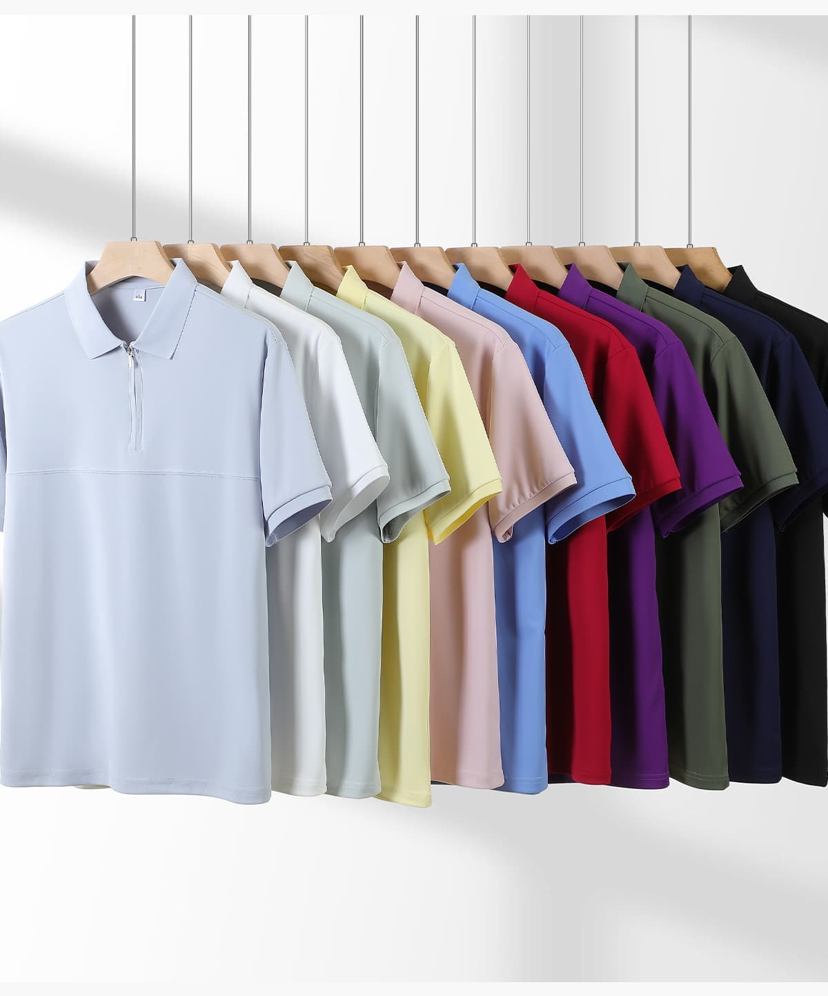 Polyester 190GSM Quick-Dry Half-Zip Cooling Golf Tee – detail 12