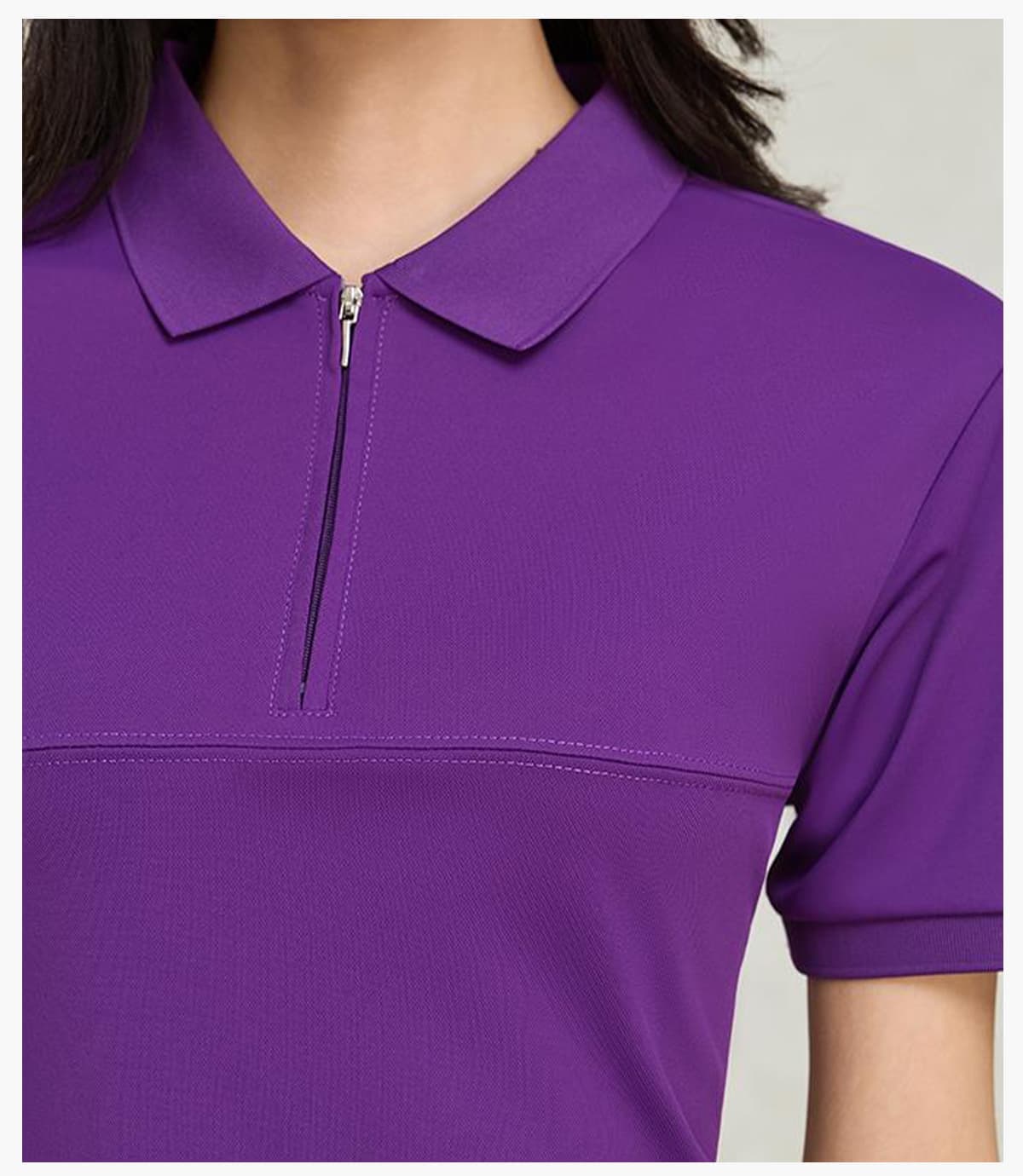 Polyester 190GSM Quick-Dry Half-Zip Cooling Golf Tee – detail 8