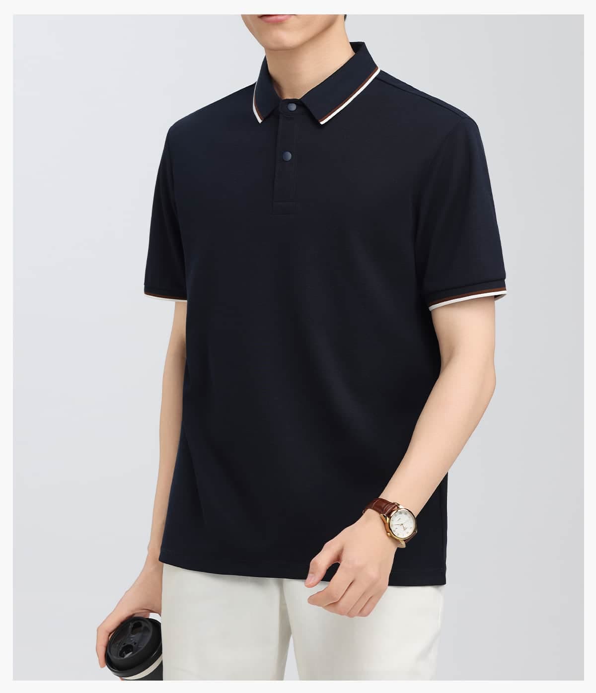 Lyocell 40s 220GSM Contrast Collar Polo Shirt – detail 10